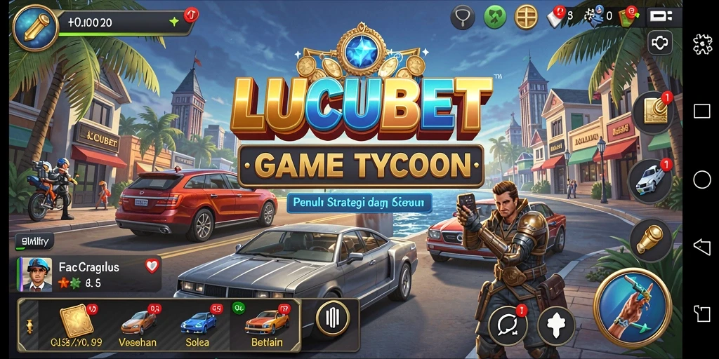 Screenshot gameplay LUCUBET menampilkan dinamika manajemen bisnis yang menarik.