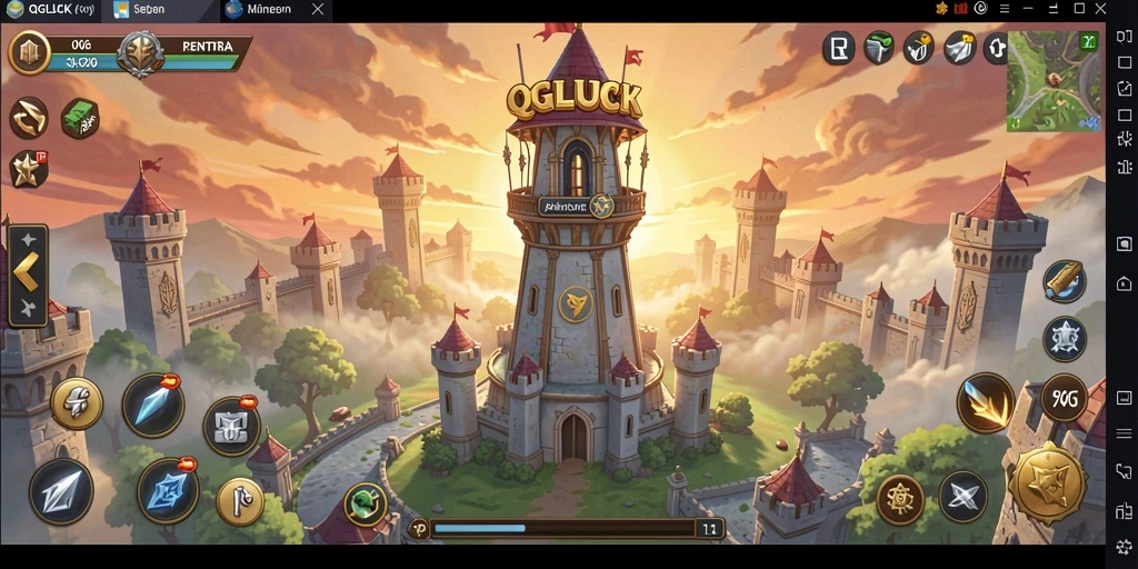 Tampilan menawan dari permainan Tower Defense QGLUCK dengan aksi seru.